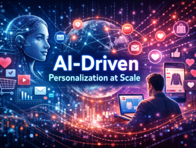 **Alt Text:** AI-driven personalization at scale powered by artificial intelligence and machine learning to enhance customer engagement across digital marketing and ecommerce platforms.